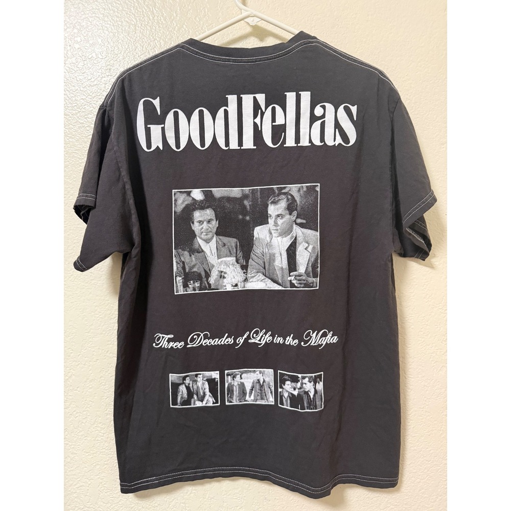 GoodFellas The Movie Graphic Tshirt Mens Large Gray Mafia Film Tee
